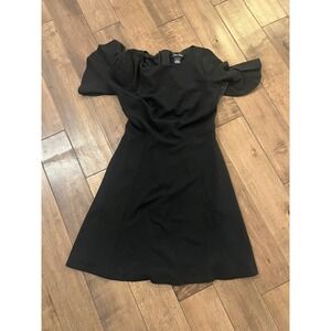 Jessica Howard Black Dress Women's Flutter Sleeve A-Line Career Party‎
